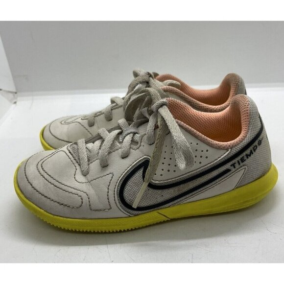 Nike Tiempo Legend 9 Kids Children's Shoes White Yellow Size 12C DA1332-002 - Picture 3 of 9